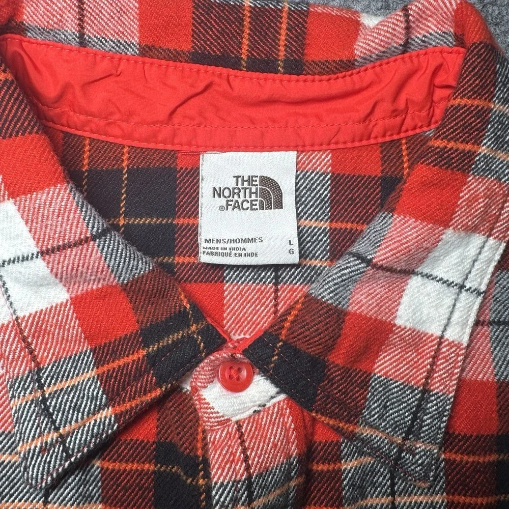The North Face Arroyo Button Up Flannel Shirt Shacket Men Large Red Plaid Button